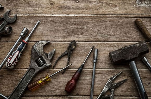 Oil stains on the surface of tools cleaning