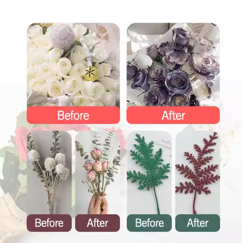 spray paint artificial flowers
