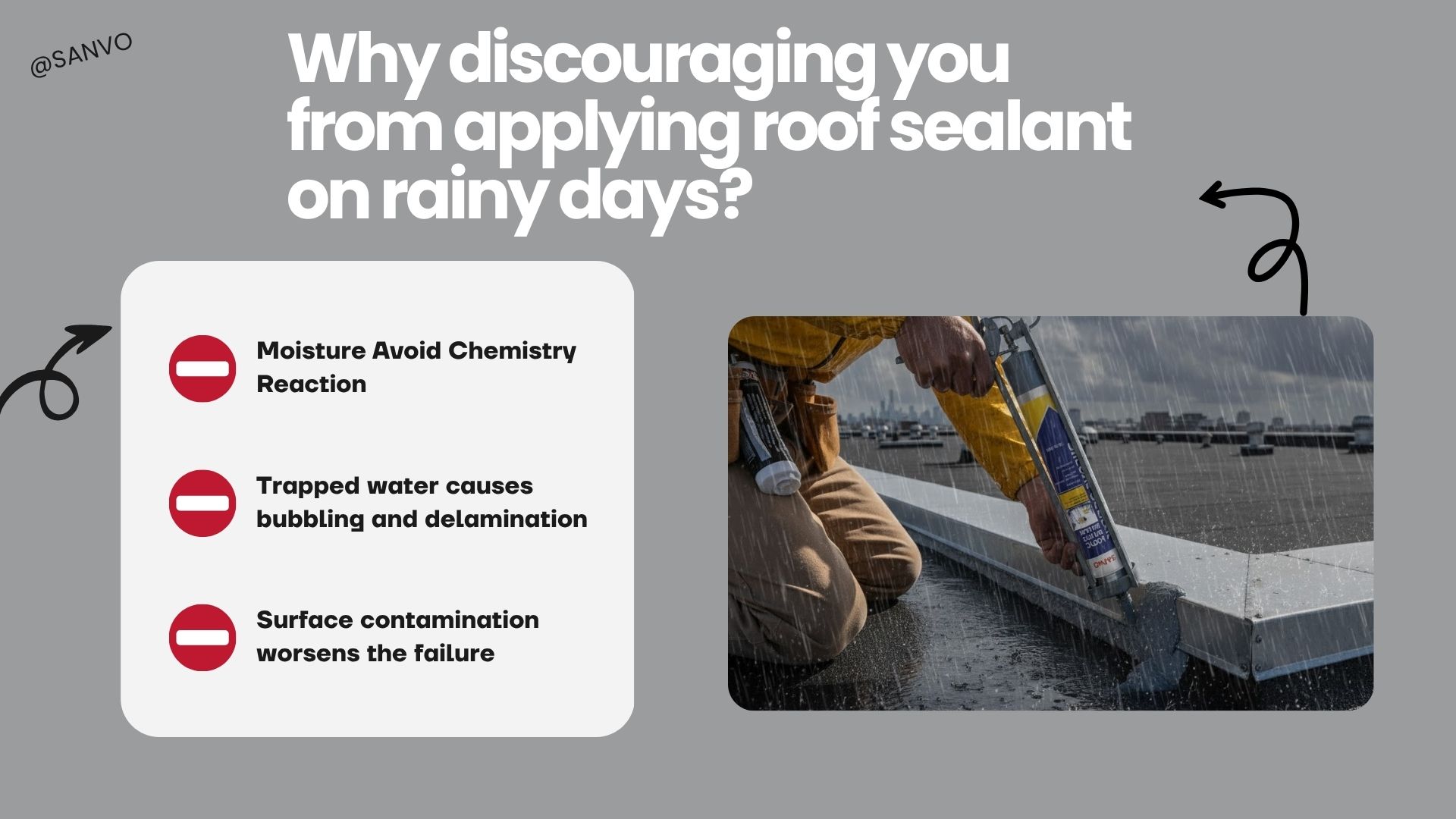 Why discouraging to apply roof sealant on rainy days