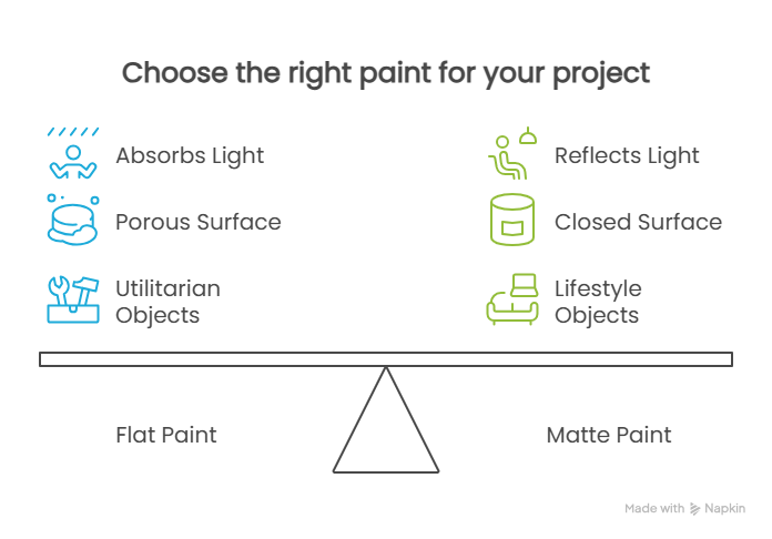 Identifying the Difference Between Flat and Matte Paint visual selection