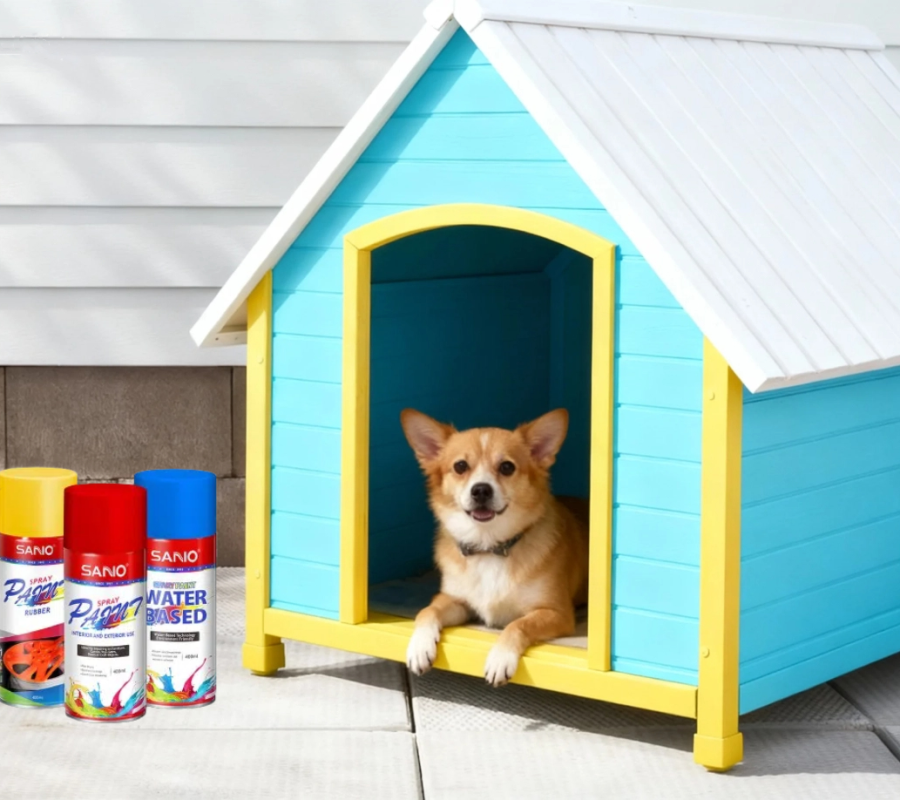 paint dog house with SANVO spray paints paint dog house with SANVO spray paints